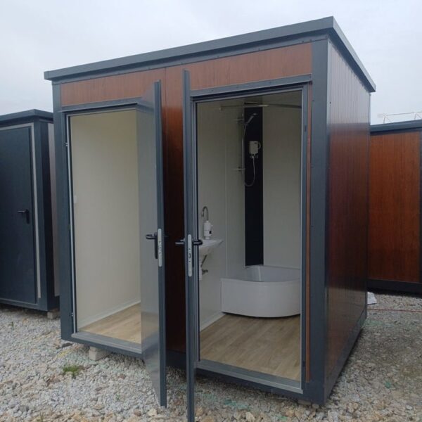 Contenedor Sanitario Doble con 2 Cabinas – Inodoro y Ducha