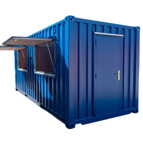 Contenedor Tienda de 20 Pies con Ventanas Abatibles y Puerta
